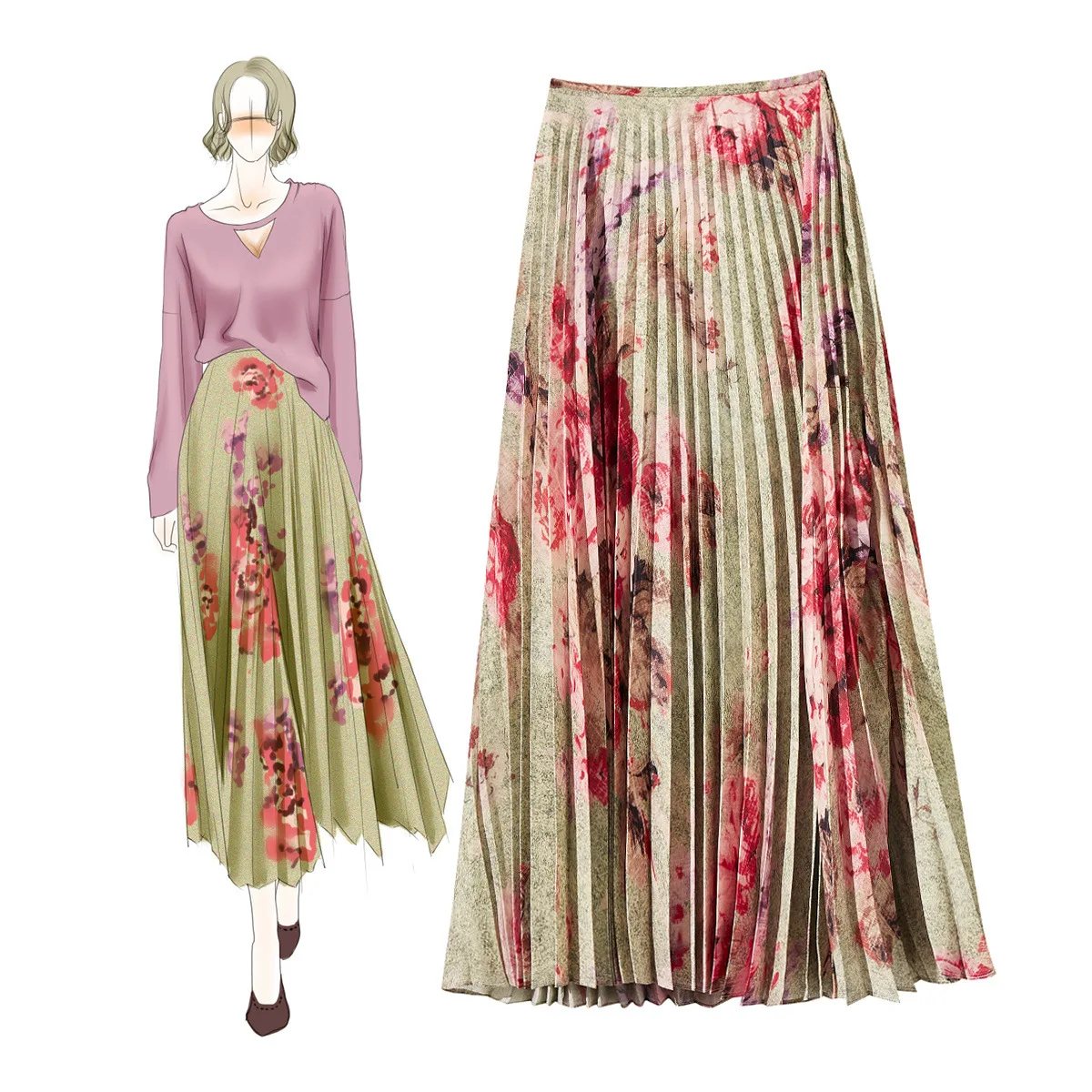 Neon Trend Boutique Women's skirt 2019 Spring and Summer New Retro Flower Printing Mid-long Pleated Half-length Skirt 922602
Neon Trend Boutique Women's skirt 2019 Spring and Summer New Retro Flower Printing Mid-long Pleated Half-length Skirt 922602