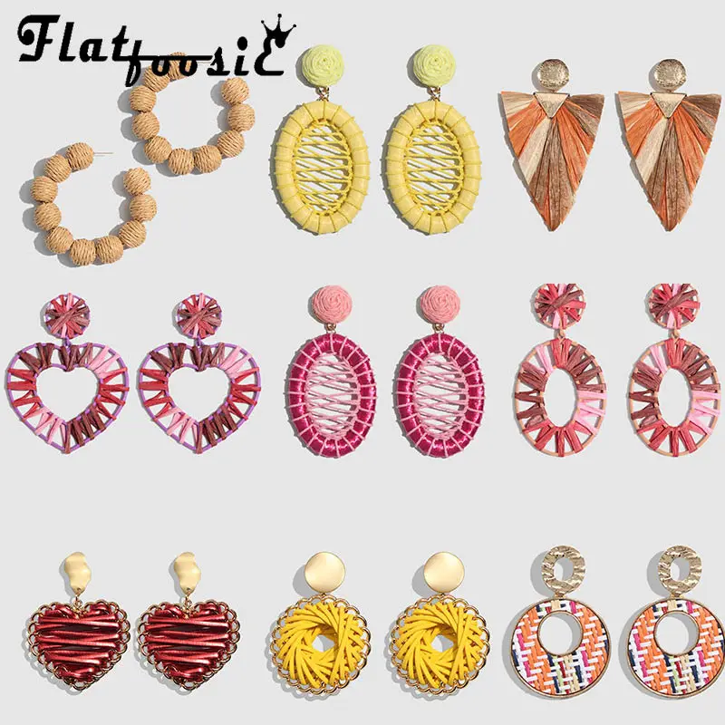 Flatfoosie Fashion Raffia Weaving Round Drop Earrings For Women Korean 2019 Geometric Rattan Braid Knit Earrings Trendy Jewelry
Flatfoosie Fashion Raffia Weaving Round Drop Earrings For Women Korean 2019 Geometric Rattan Braid Knit Earrings Trendy Jewelry