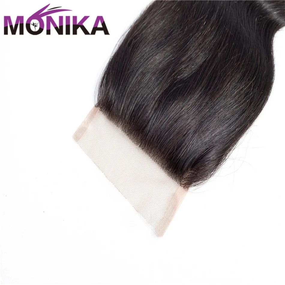 Monika 4x4 Lace Closure Brazilian Body Wave Human Hair Bundles Free Part Middle Part Swiss Closure Natural Color Free Shipping (4)