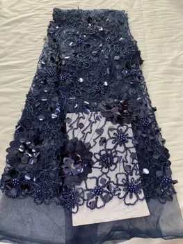 High Quality Tulle Lace Royal Blue Color African Lace Fabric With Sequins Beads African French Wedding Lace Fabric For 5yards
High Quality Tulle Lace Royal Blue Color African Lace Fabric With Sequins Beads African French Wedding Lace Fabric For 5yards