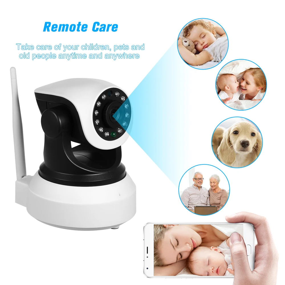 HD 1080P Wireless WiFi IP Camera Baby Monitor Support PTZ TF Card Record Motion Detection Browser View for CCTV Security System
HD 1080P Wireless WiFi IP Camera Baby Monitor Support PTZ TF Card Record Motion Detection Browser View for CCTV Security System