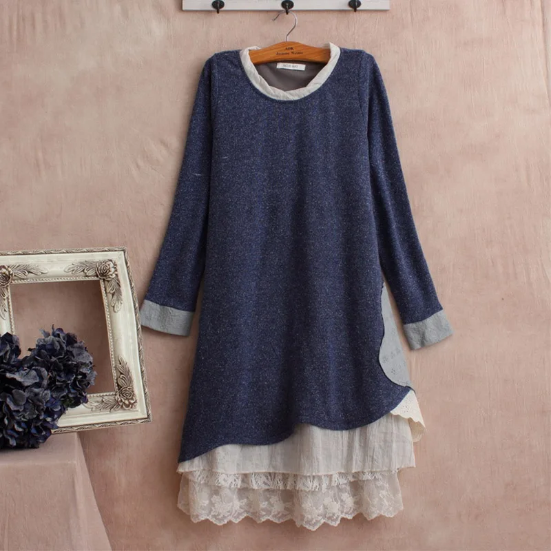 Harajuku Spring Mori Girl Sweet Dress Women Lace Embroidery Patchwork Full Sleeved Soft Lovely Female Lolita Pullover Dress A061
Harajuku Spring Mori Girl Sweet Dress Women Lace Embroidery Patchwork Full Sleeved Soft Lovely Female Lolita Pullover Dress A061
