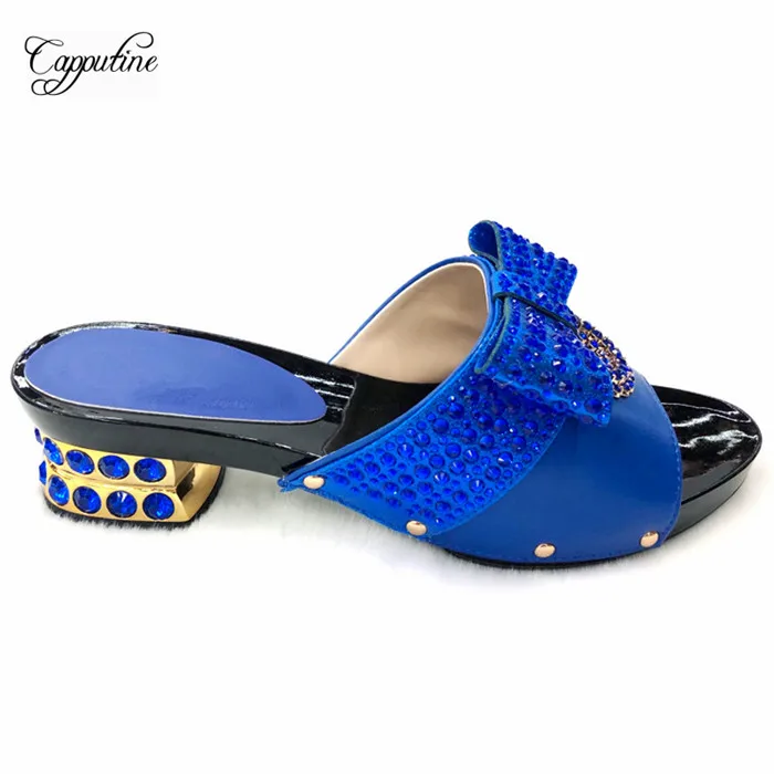 Hot sale royal blue African slip-on shoes new arrival slipper shoes with stones for lady 530-1 , heel height 5.5cm
Hot sale royal blue African slip-on shoes new arrival slipper shoes with stones for lady 530-1 , heel height 5.5cm
