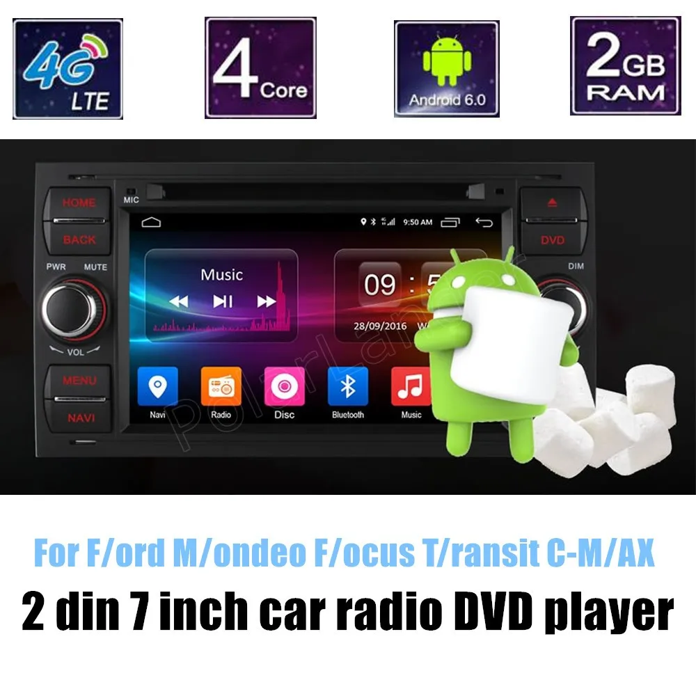 Для Ford Mondeo Focus Transit CMAX четырехъядерный автомобильный dvd-плеер GPS Радио 2 din Bluetooth