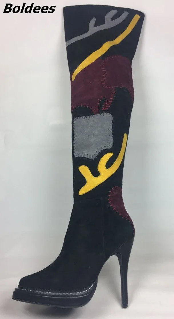 New Arrival Design Suede Color Patchwork Platform Long Boots Stylish Women Stiletto Heel Over The Knee High Boots Unique Boots
New Arrival Design Suede Color Patchwork Platform Long Boots Stylish Women Stiletto Heel Over The Knee High Boots Unique Boots