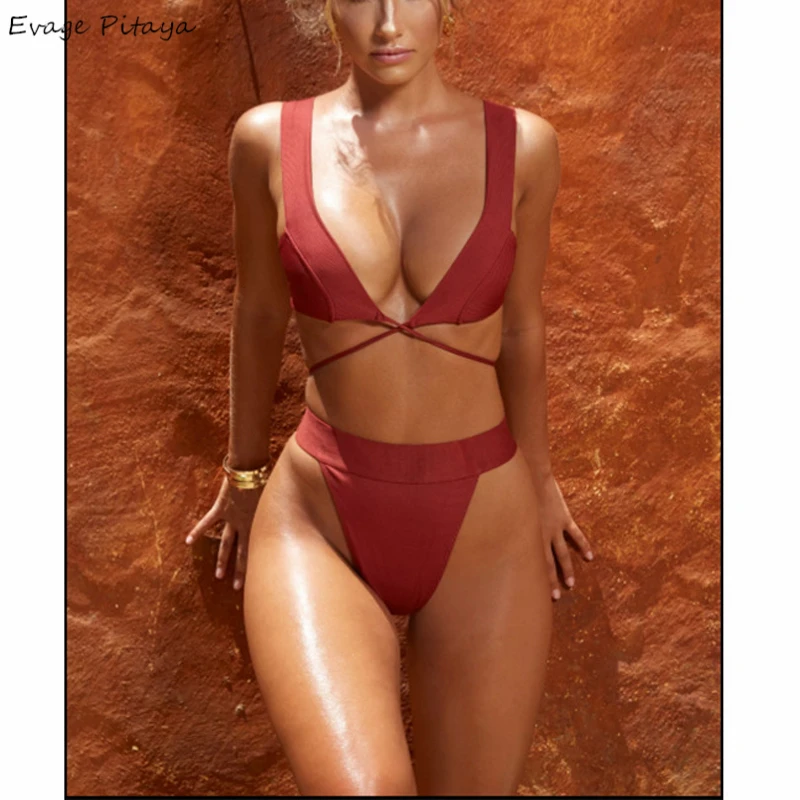 Evage pitaya bikinis 2019 mujer bathing suit women biquinis feminino Tie front high leg thong V neck Bandage sexy grils bikini
Evage pitaya bikinis 2019 mujer bathing suit women biquinis feminino Tie front high leg thong V neck Bandage sexy grils bikini