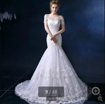 2015 gorgeous white lace appliques off the shoulder mermaid wedding dresses chapel train layered bridal gowns
2015 gorgeous white lace appliques off the shoulder mermaid wedding dresses chapel train layered bridal gowns