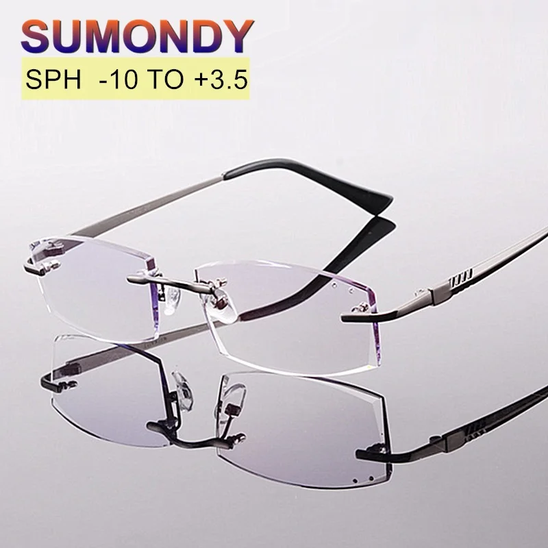 SUMONDY SPH -10 TO +3.5 Rimless Gradient Prescription Glasses Men Titanium Alloy Optical Eyeglasses Myopia Presbyopia UP007
SUMONDY SPH -10 TO +3.5 Rimless Gradient Prescription Glasses Men Titanium Alloy Optical Eyeglasses Myopia Presbyopia UP007