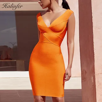 Halinfer 2018 New summer women dress sexy bodycon v neck bandage dress elegant celebrity party orange dresses vestidos wholesale
Halinfer 2018 New summer women dress sexy bodycon v neck bandage dress elegant celebrity party orange dresses vestidos wholesale