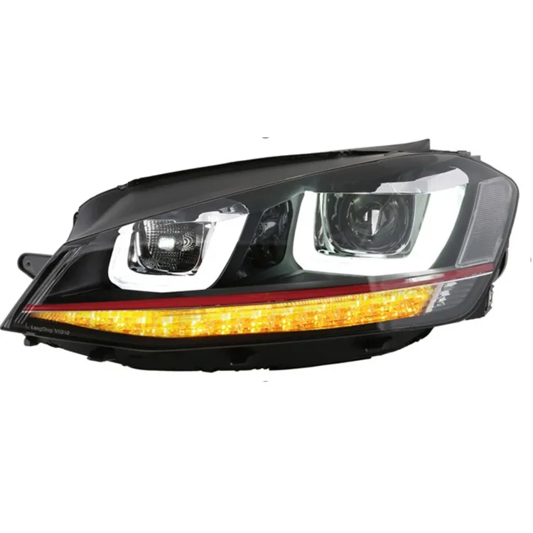 2014 for Volkswagen Golf7 Red and chrome trim strips double U LED DRL Streamer light Headlight assembly Sales in pairs
2014 for Volkswagen Golf7 Red and chrome trim strips double U LED DRL Streamer light Headlight assembly Sales in pairs