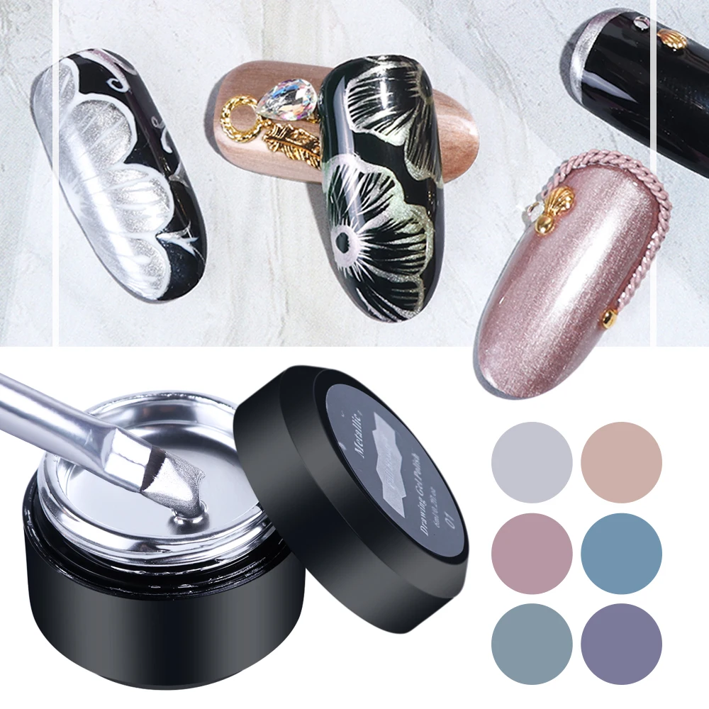6ml Nail Gel Varnish Morandi Color Metallic Mirror Glitter UV Painting Gel Spider Flower Drawing Lacquer Polish Nails Art LA776
6ml Nail Gel Varnish Morandi Color Metallic Mirror Glitter UV Painting Gel Spider Flower Drawing Lacquer Polish Nails Art LA776