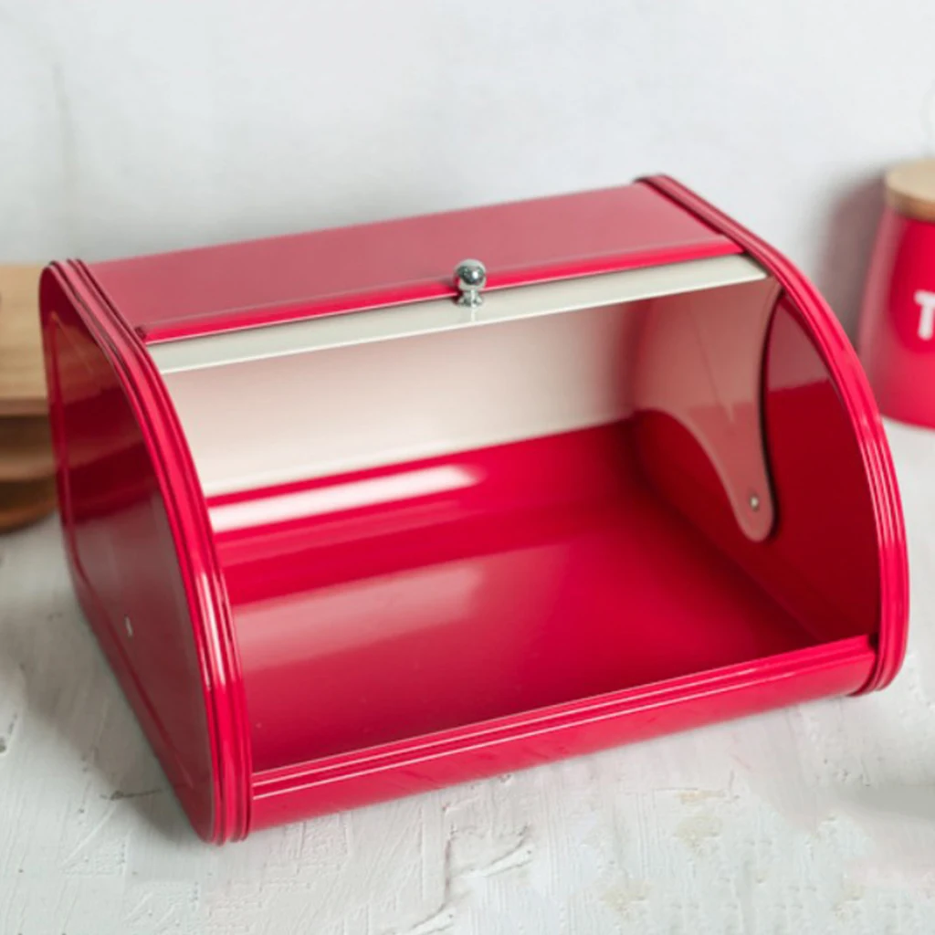 Red Bread Box Countertop Bread Storage Bin Metal Bread Box Food Container Red Bread Box Countertop Bread Storage Bin Metal Bread Box Food Container