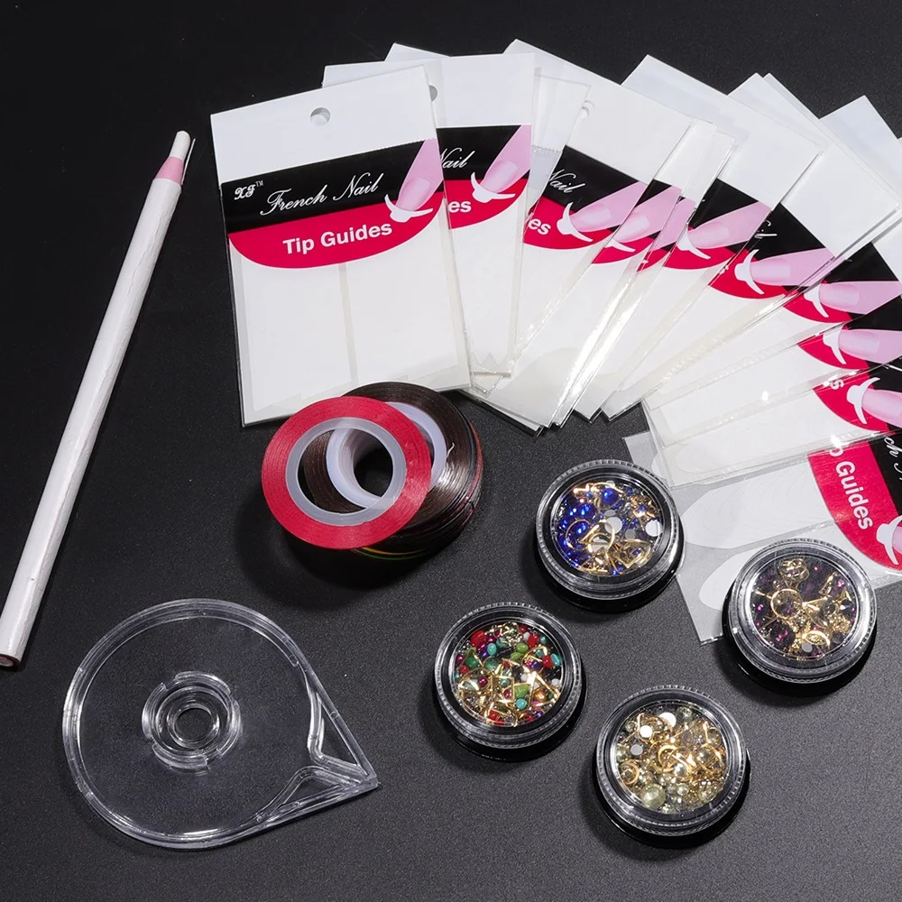 1 Set Nail Art Decoration Kit Set with 30pcs Metalwire 68pcs nail stickers 4 Boxes Decor 1 Decor Pencil Beginner Basic Tools
1 Set Nail Art Decoration Kit Set with 30pcs Metalwire 68pcs nail stickers 4 Boxes Decor 1 Decor Pencil Beginner Basic Tools