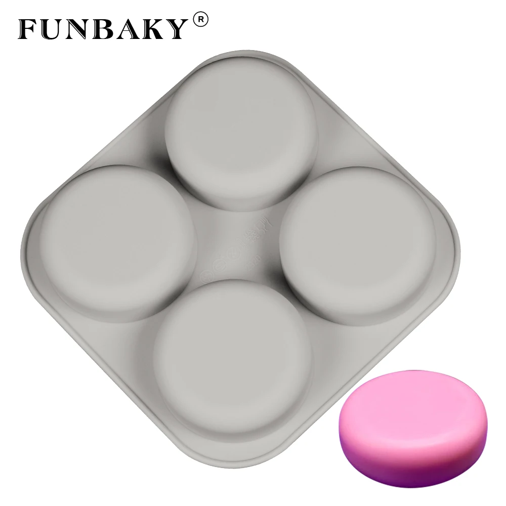 FUNBAKY 4 Cavity 3D Silicone Soap Molds Handmade For Making Mould Round Shape Loaf Making Formy Silikone DIY Hand Made
FUNBAKY 4 Cavity 3D Silicone Soap Molds Handmade For Making Mould Round Shape Loaf Making Formy Silikone DIY Hand Made