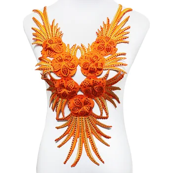 2piece Orange Beaded Rhinestones Fringe Collar Iron on Applique Patches African Cord Lace Fabric Motifs for Dance Dress T1775
2piece Orange Beaded Rhinestones Fringe Collar Iron on Applique Patches African Cord Lace Fabric Motifs for Dance Dress T1775