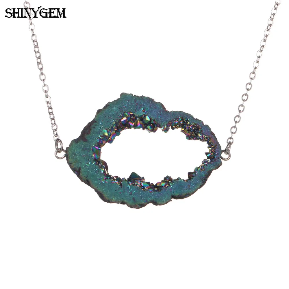 ShinyGem Irregular Quartz Druzy Necklace Hollow Natural Stone Chain Necklace DIY Colorful Raw Crystal Pendant Necklace For Women
ShinyGem Irregular Quartz Druzy Necklace Hollow Natural Stone Chain Necklace DIY Colorful Raw Crystal Pendant Necklace For Women