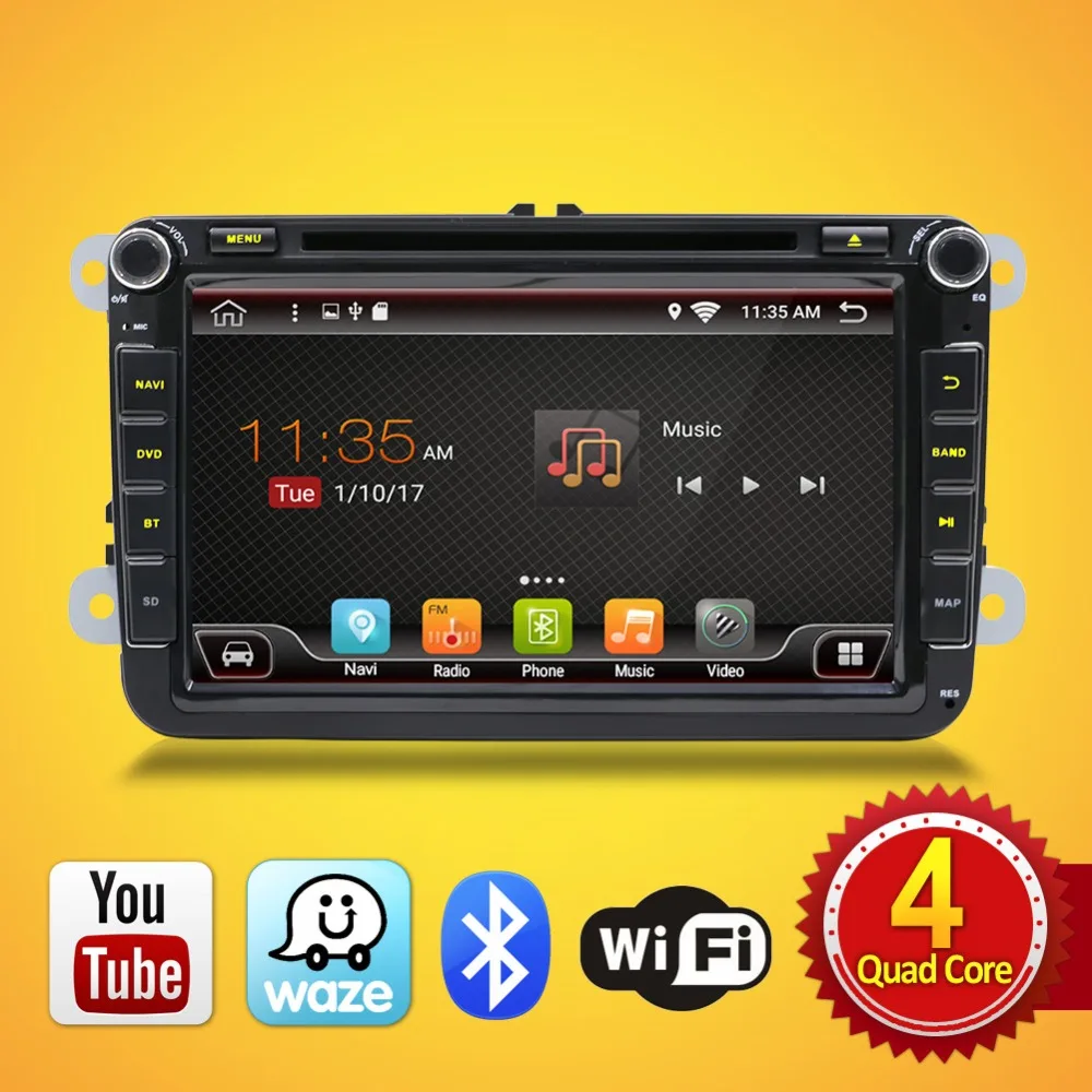 Автомагнитола 8 дюймов dvd плеер на Android 10 с gps Bluetooth Wi Fi для VW GOLF 4 5 Polo Bora CC|dvd android|autoradio