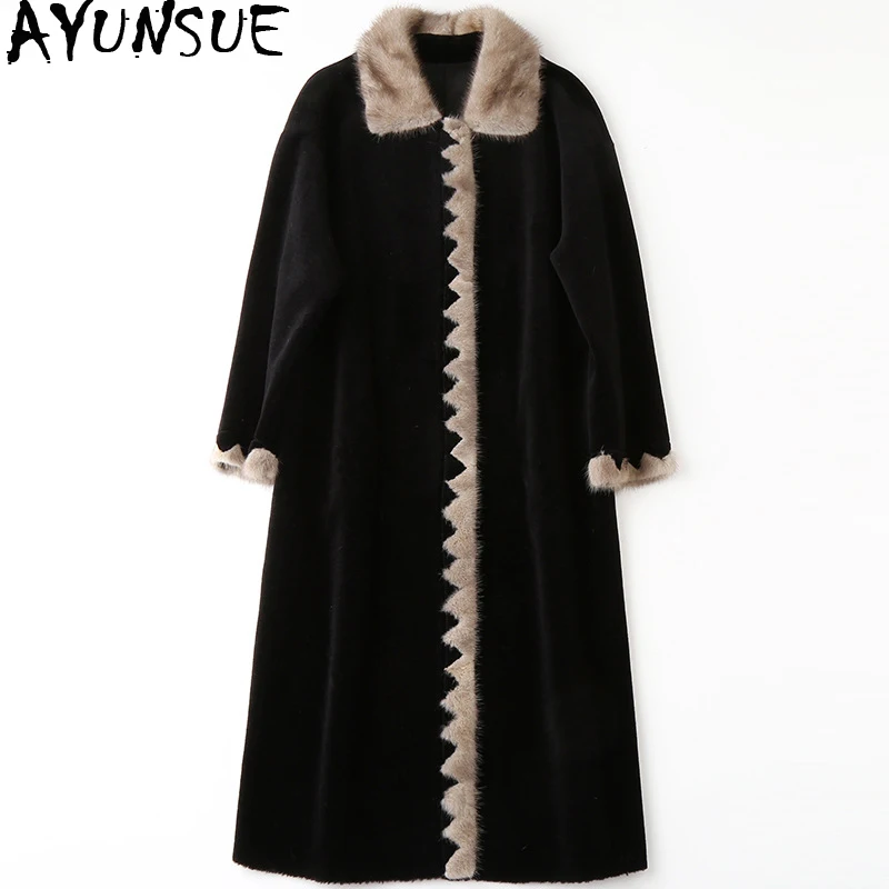 AYUNSUE Autumn Winter Real Fur Coat Women Clothes 2019 Sheep Shearing Wool Jacket Mink Fur Collar Abrigo Mujer HQ18-ZZH1821C
AYUNSUE Autumn Winter Real Fur Coat Women Clothes 2019 Sheep Shearing Wool Jacket Mink Fur Collar Abrigo Mujer HQ18-ZZH1821C