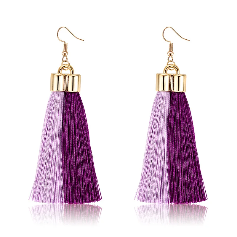 8SEASONS Two-tone Tassel Drop Earrings Gold Color Purple 2018 Fashion Trendy Women Ladies Jewelry Gift 3.5*10cm, 1 Pair
8SEASONS Two-tone Tassel Drop Earrings Gold Color Purple 2018 Fashion Trendy Women Ladies Jewelry Gift 3.5*10cm, 1 Pair