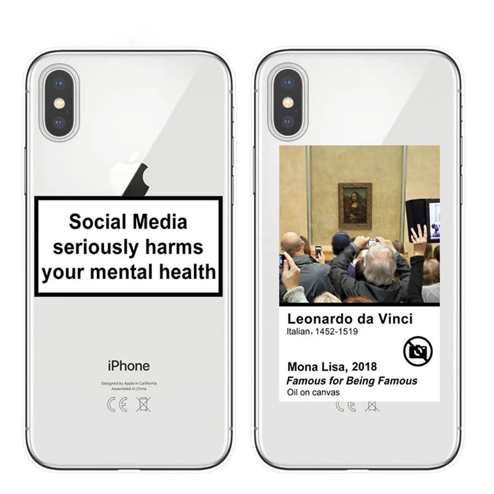 Social Media seriously harms your mental health phone case for iPhone X XR XS MAX 5S SE 6 6s 7 8 plus Funny Mona Lisa TPU Cover
Social Media seriously harms your mental health phone case for iPhone X XR XS MAX 5S SE 6 6s 7 8 plus Funny Mona Lisa TPU Cover
