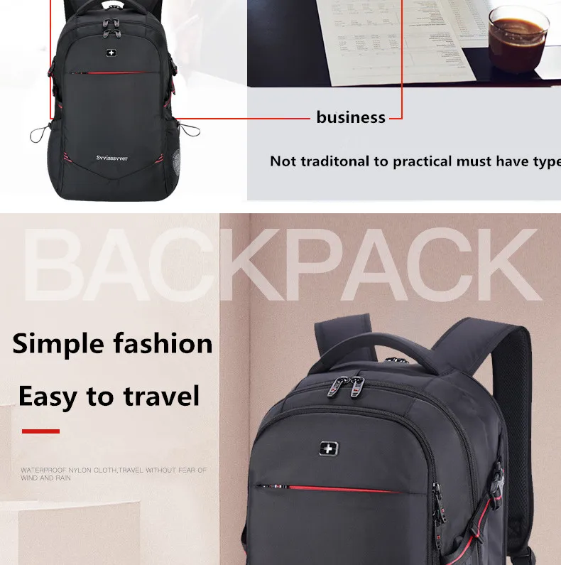 svvisssvver male men Multifunction USB charging fashion business casual tourist anti-theft waterproof 15.6 inch Laptop backpack 11