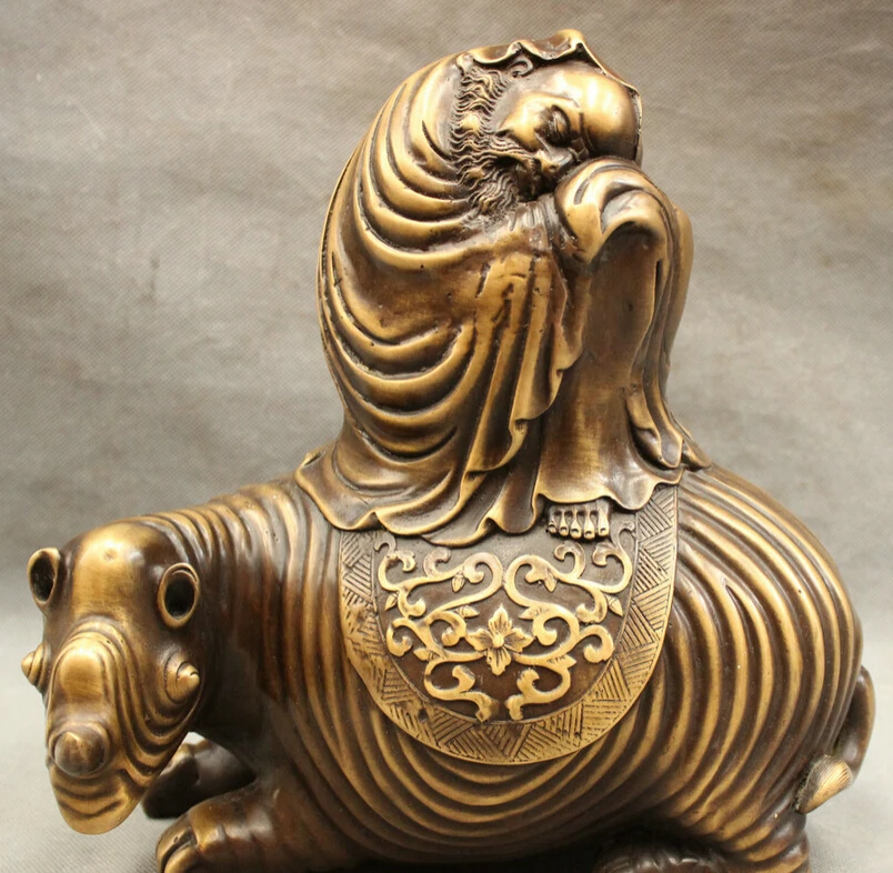 song voge gem S5476 10" Chinese Bronze Ancestor Arhat Damo Dharma Buddha Ride Rhinoceros Statue
song voge gem S5476 10" Chinese Bronze Ancestor Arhat Damo Dharma Buddha Ride Rhinoceros Statue