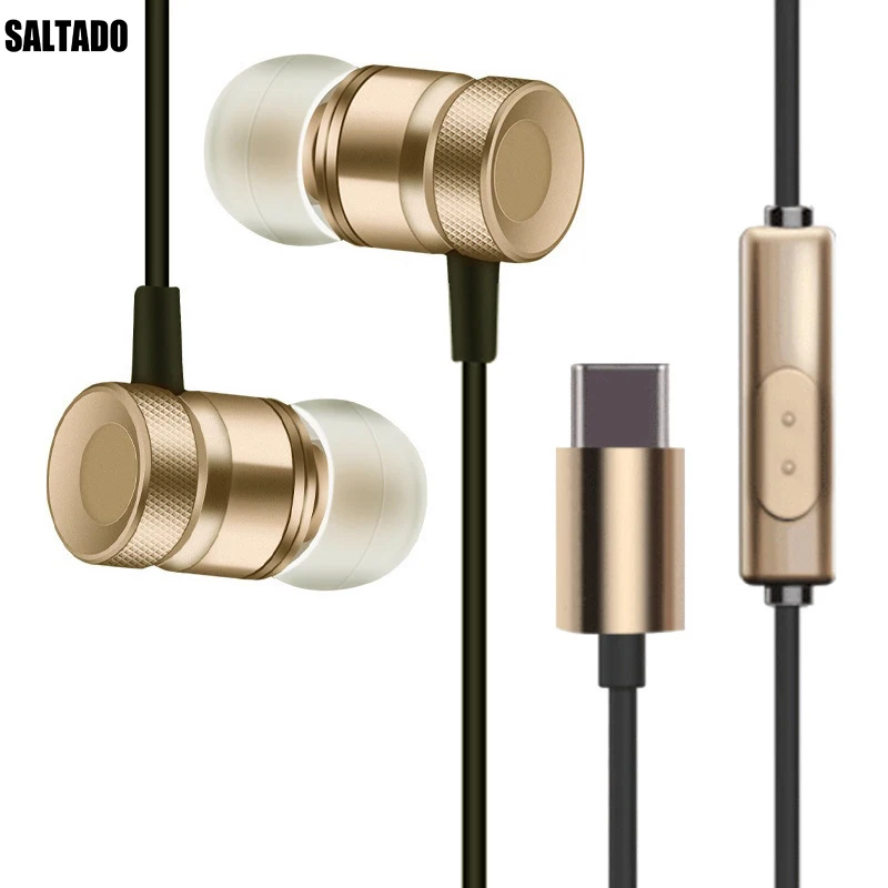 Saltado стерео наушники Гибридный Тип usb-C с микрофоном C для Letv LeEco Le 2 Pro Max телефон |
