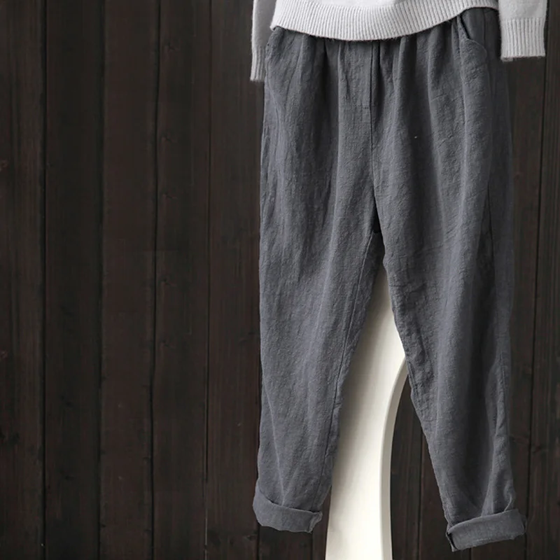 Johnature Women Cotton Linen Pants Solid Color Elastic Waist Trouser Pockets 2019 Summer New Vintage Loose Women Harem Pants
Johnature Women Cotton Linen Pants Solid Color Elastic Waist Trouser Pockets 2019 Summer New Vintage Loose Women Harem Pants