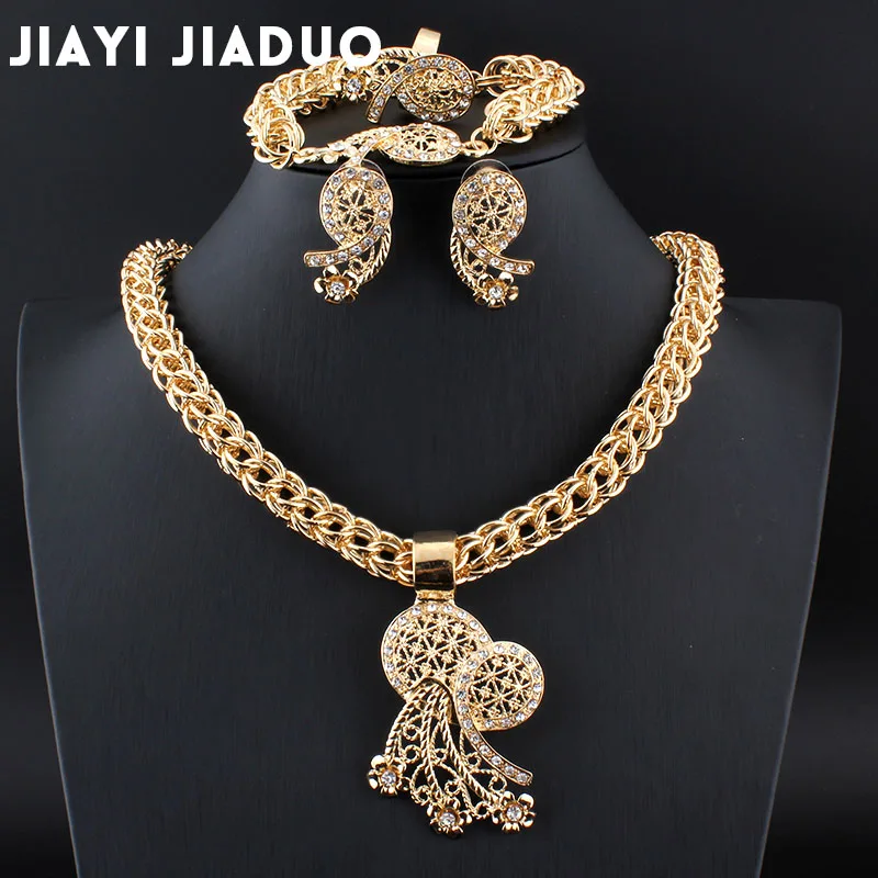 jiayijiaduo Nigerian jewelry set for women African jewelry Parure bijoux femme African wedding beads style necklace Gold color
jiayijiaduo Nigerian jewelry set for women African jewelry Parure bijoux femme African wedding beads style necklace Gold color