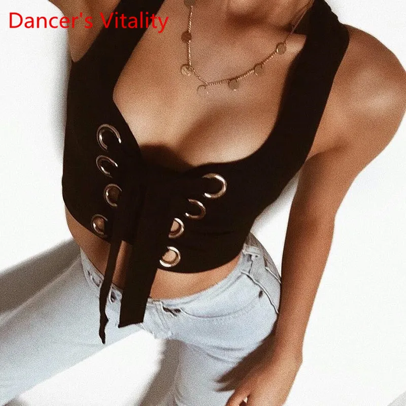 Nightclub DS Performance Costume New Sexy Bar Women Singer Stage Wear DJ Jazz Dance Wear Bandage Vest Black White 2 Colors Top
Nightclub DS Performance Costume New Sexy Bar Women Singer Stage Wear DJ Jazz Dance Wear Bandage Vest Black White 2 Colors Top