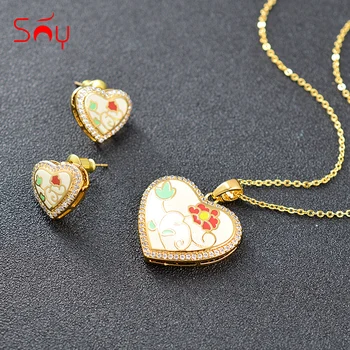 Sunny Jewelry Romantic Heart Jewelry Set For Women Earrings Necklace Pendant Cubic Zirconia Enamel Jewelry Set For Wedding Gift
Sunny Jewelry Romantic Heart Jewelry Set For Women Earrings Necklace Pendant Cubic Zirconia Enamel Jewelry Set For Wedding Gift