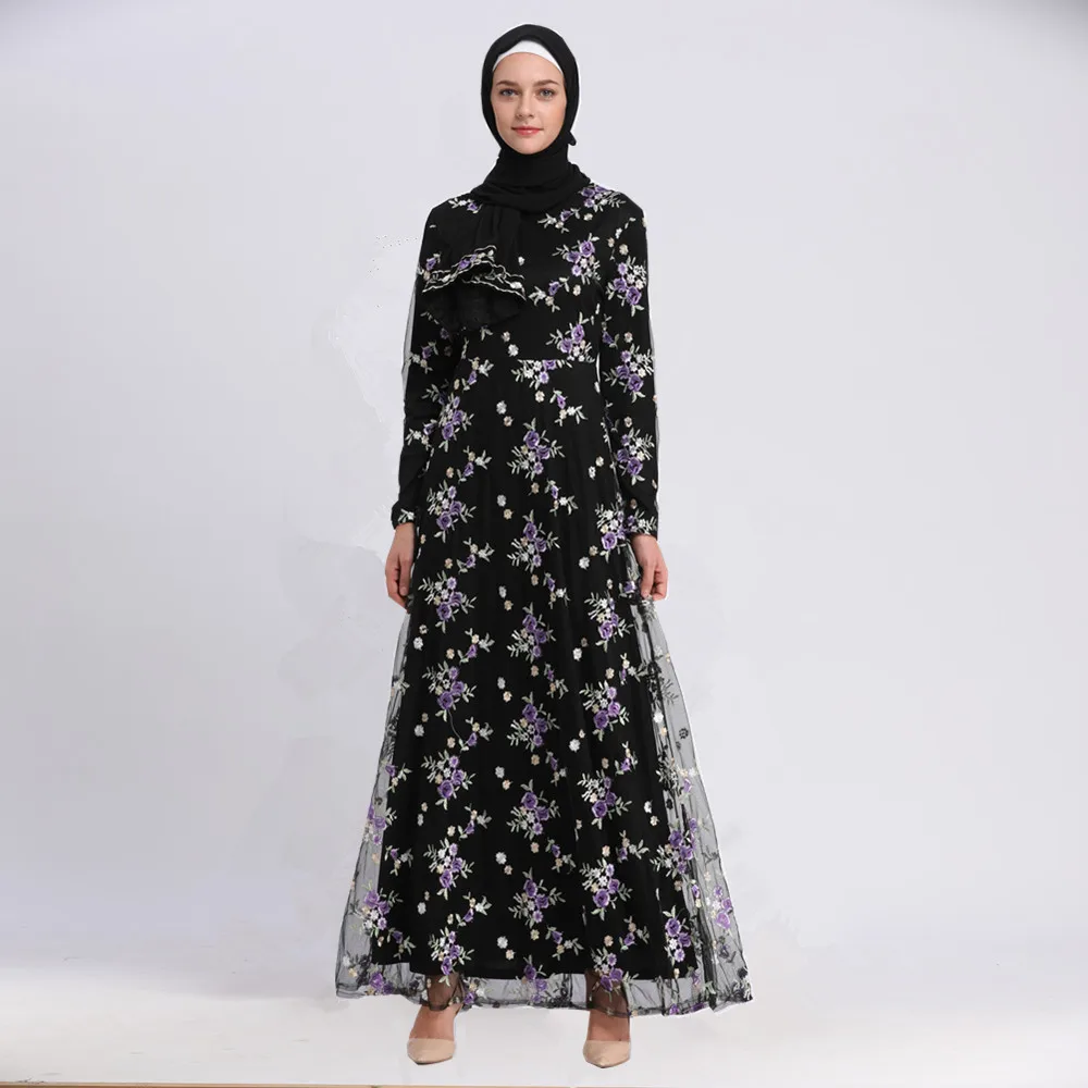Muslim Embroidery Abaya Lace Floral Maxi Dress Cardigan Long Robes Tunic Kimono Ramadan Islamic Prayer Clothing Worship Service
Muslim Embroidery Abaya Lace Floral Maxi Dress Cardigan Long Robes Tunic Kimono Ramadan Islamic Prayer Clothing Worship Service