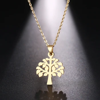 DOTIFI Stainless Steel Necklace For Women Man Tree Of Life Gold And Silver Color Pendant Necklace Engagement Jewelry
DOTIFI Stainless Steel Necklace For Women Man Tree Of Life Gold And Silver Color Pendant Necklace Engagement Jewelry