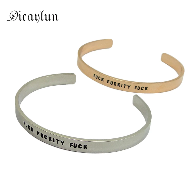 DICAYLUN Stainless Steel Quote Bracelet Letter FACK Sliver Gold Unisex Fun Punk Cool Bangle Curse Dirty Words Adult Jewelry Gift
DICAYLUN Stainless Steel Quote Bracelet Letter FACK Sliver Gold Unisex Fun Punk Cool Bangle Curse Dirty Words Adult Jewelry Gift