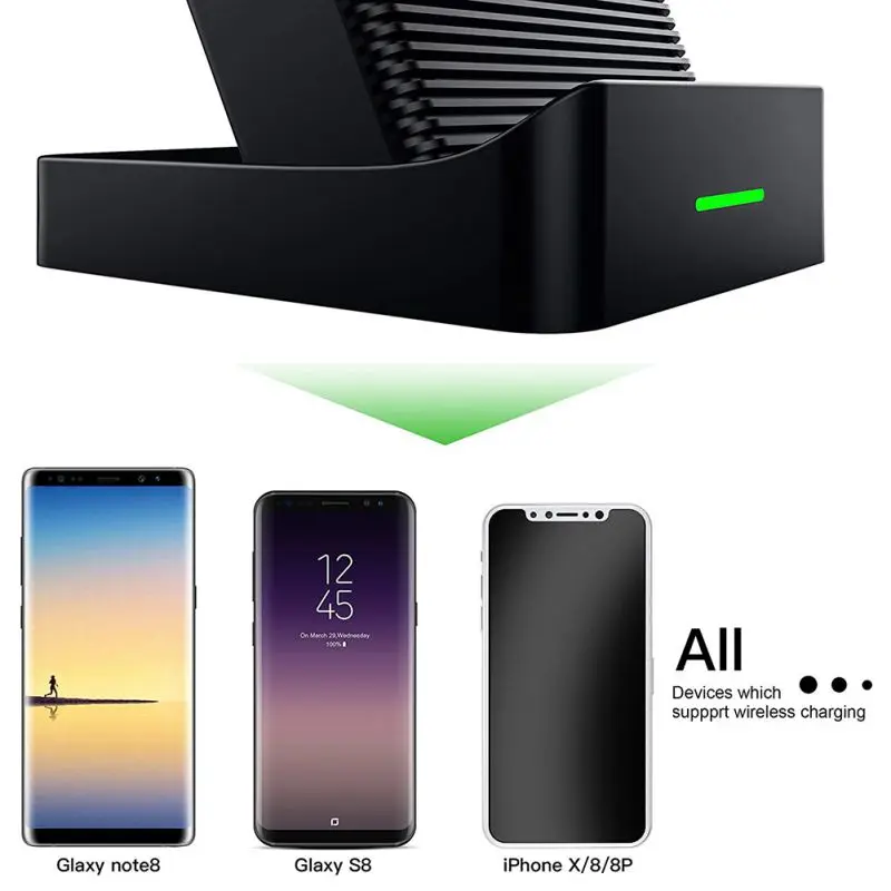 Qi-standard Wireless Charger 10/7.5/5W, Desk Fast Charging Stand With Cooler Fan For Galaxy, For IPhone
Qi-standard Wireless Charger 10/7.5/5W, Desk Fast Charging Stand With Cooler Fan For Galaxy, For IPhone