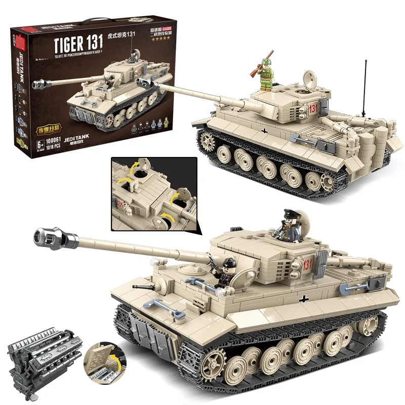 2019 new Military WW2 1018pcs German Tiger 131 Tank Building Blocks Army Solider Model Weapons Bricks Toys For Children Gifts
2019 new Military WW2 1018pcs German Tiger 131 Tank Building Blocks Army Solider Model Weapons Bricks Toys For Children Gifts