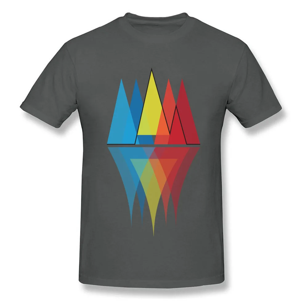 Pure Cotton Adult Short Sleeve Mountain Reflections Tshirts Slim Fit Tops & Tees 2018 Discount Design O-Neck Tee-Shirt Mountain Reflections carbon