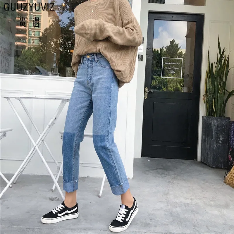 GUUZYUVIZ High Waist Bleach Panelled Denim Jeans Femme 2017 Autumn Casual Curl Vintage Wash Zipper Jeans Women Cotton Fit Pants
GUUZYUVIZ High Waist Bleach Panelled Denim Jeans Femme 2017 Autumn Casual Curl Vintage Wash Zipper Jeans Women Cotton Fit Pants