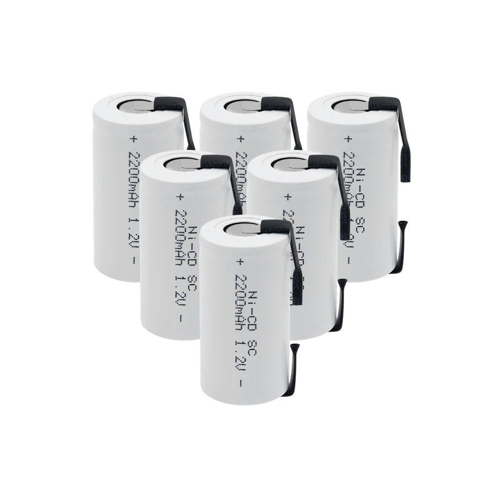 New 1-10Pcs 22*42mm Sub C SC Rechargeable Battery 1.2V 2200mAh NI-CD Batteries Cell With Welding Tabs For Electronic Tools
New 1-10Pcs 22*42mm Sub C SC Rechargeable Battery 1.2V 2200mAh NI-CD Batteries Cell With Welding Tabs For Electronic Tools