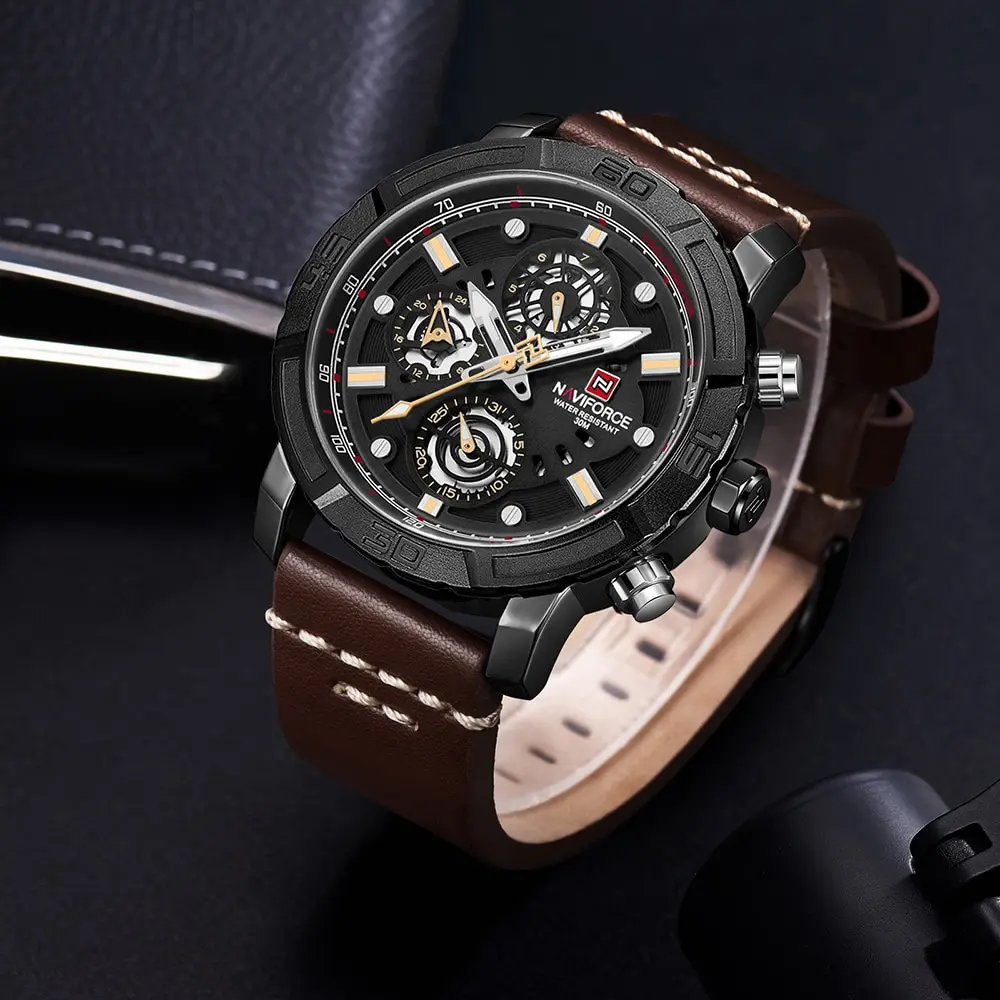 Mens Watches Top Brand luxury sport 24 hour Date Quartz Man watch Leather Sport Wristwatch relogios Naviforce9139
Mens Watches Top Brand luxury sport 24 hour Date Quartz Man watch Leather Sport Wristwatch relogios Naviforce9139