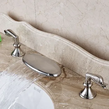 Contemporary Waterfall Spout Nickel Brushed Bathroom Faucet Tub Mixer Tap
Contemporary Waterfall Spout Nickel Brushed Bathroom Faucet Tub Mixer Tap