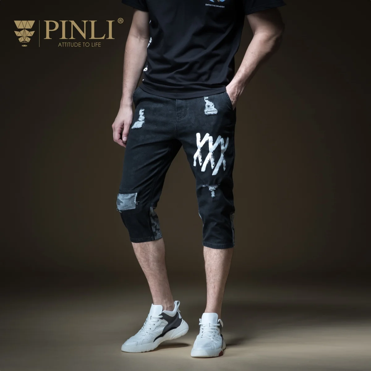 2019 Jean Fake Designer Clothes Pinli Summer New Men's Decoration Body Printed Hole Denim Seven-minute Pants Tide B192616621
2019 Jean Fake Designer Clothes Pinli Summer New Men's Decoration Body Printed Hole Denim Seven-minute Pants Tide B192616621