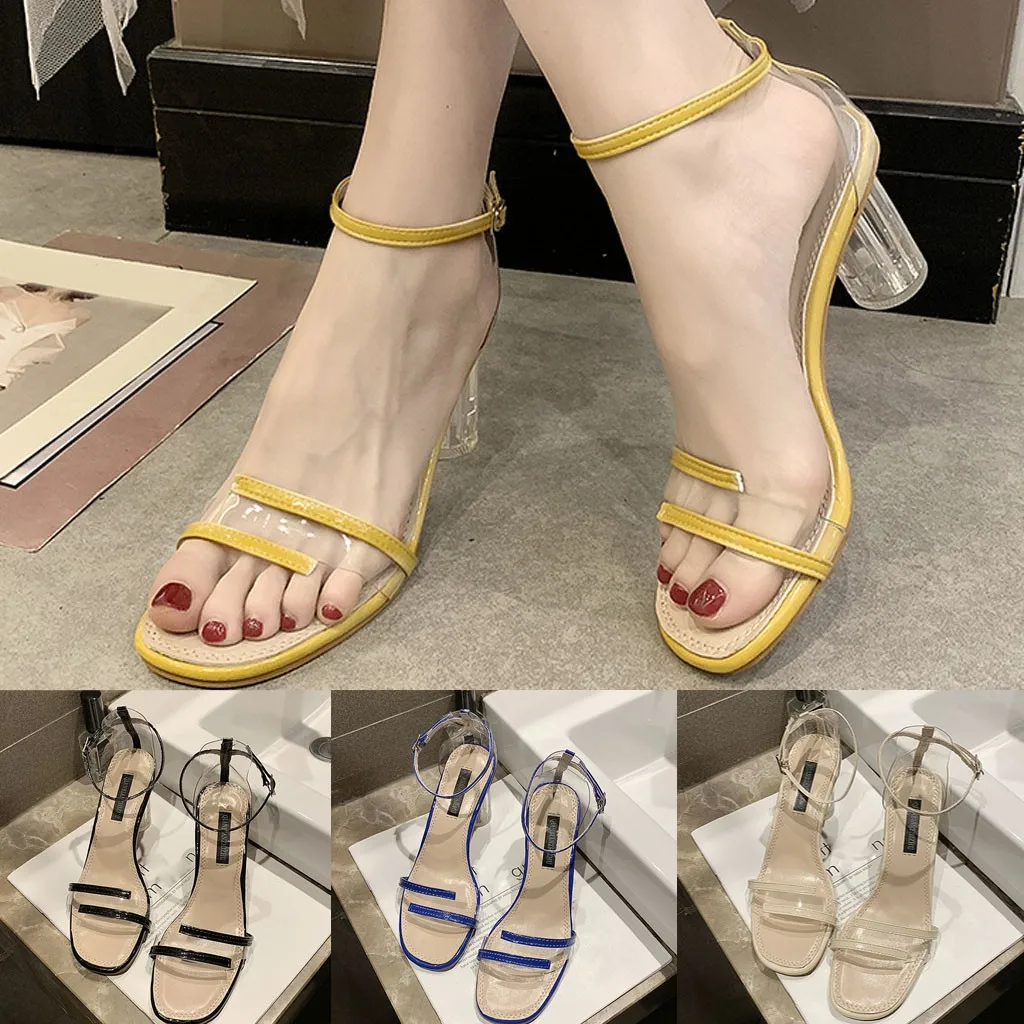 Pumps High Heel Sandals Fashion Women Summer Casual Buckle Strap Peep Toe Transperant Square heel Fish Mouth Sandals Round Toe
Pumps High Heel Sandals Fashion Women Summer Casual Buckle Strap Peep Toe Transperant Square heel Fish Mouth Sandals Round Toe