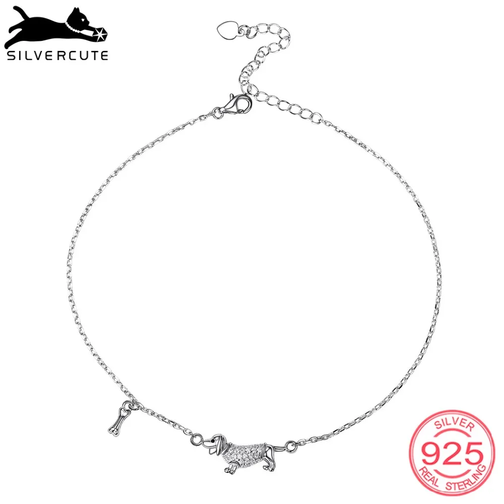 SILVERCUTE Charm Dog and Bone Anklets For Women 925 Sterling Silver Summer Fine Jewelry Ankle Bracelet With Stones SCA6425B
SILVERCUTE Charm Dog and Bone Anklets For Women 925 Sterling Silver Summer Fine Jewelry Ankle Bracelet With Stones SCA6425B