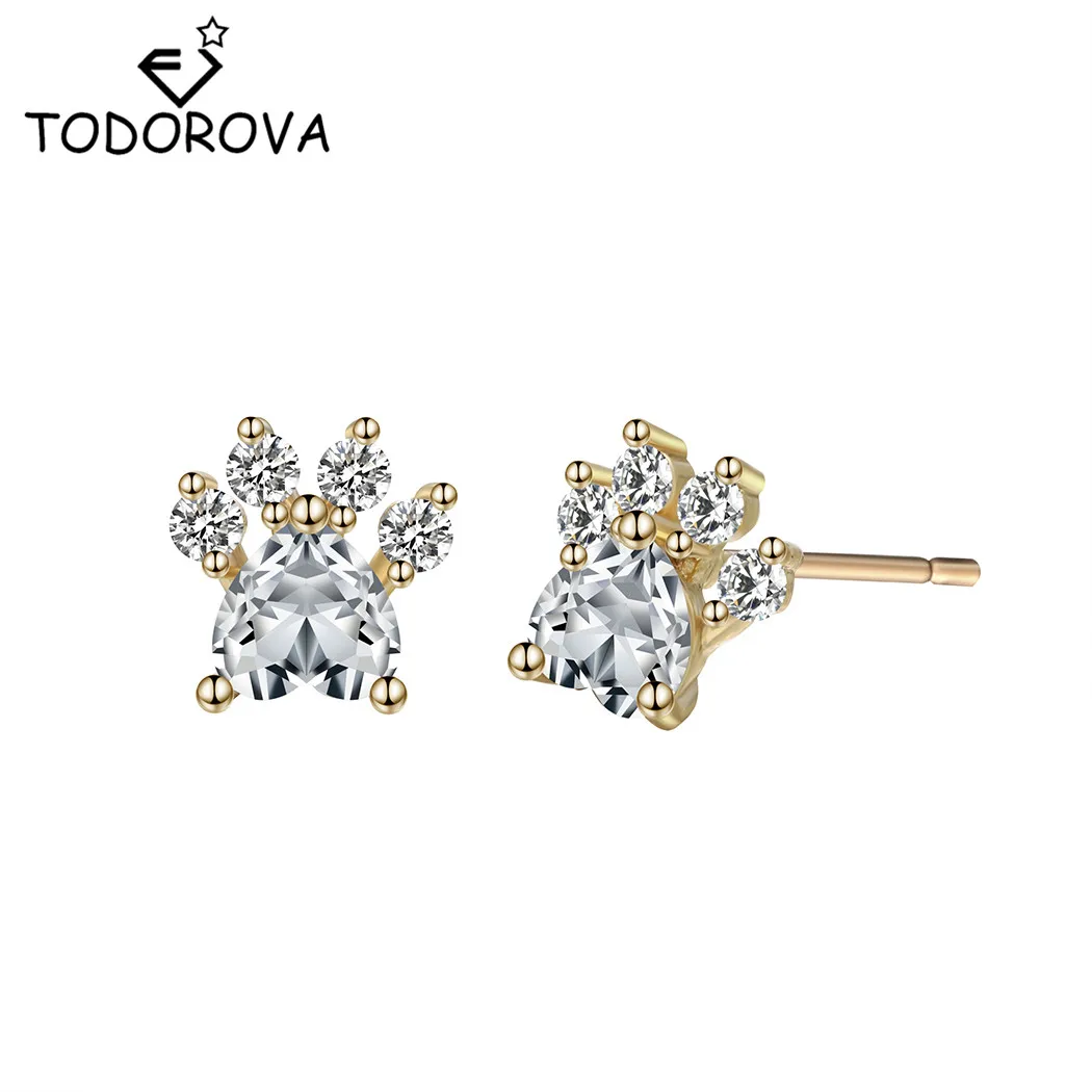 Todorova Shiny CZ Crystal Jewelry Cat Dog Paw Print Earrings for Women Romantic Female Piercing Small Animal Earrings
Todorova Shiny CZ Crystal Jewelry Cat Dog Paw Print Earrings for Women Romantic Female Piercing Small Animal Earrings