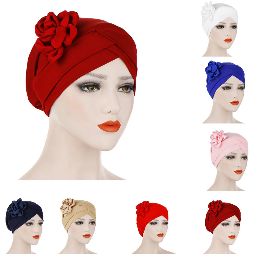Scarfs For Ladies Muslim Scarves Casual Scarf Women Summer Polyester Stretch Turban Hat Chemo Cap Head W417 | Тематическая одежда