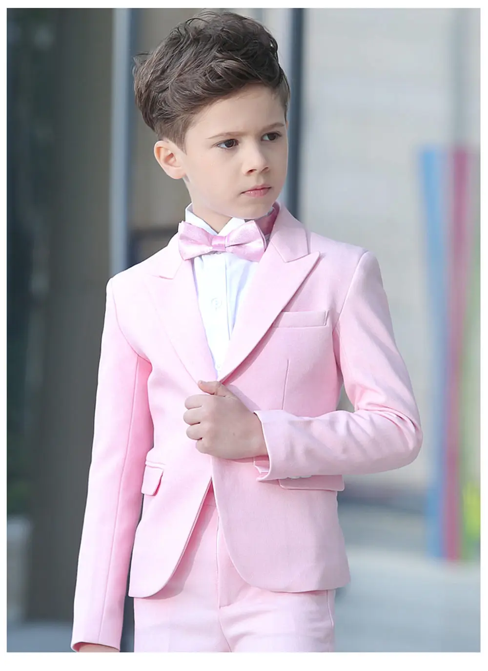 Custom Made One Button Boy Tuxedos 2018 Peak Lapel Children Suit Pink/Royal Blue/Red/Black Kid Prom Suits (Jacket+Pants+Tie)
Custom Made One Button Boy Tuxedos 2018 Peak Lapel Children Suit Pink/Royal Blue/Red/Black Kid Prom Suits (Jacket+Pants+Tie)