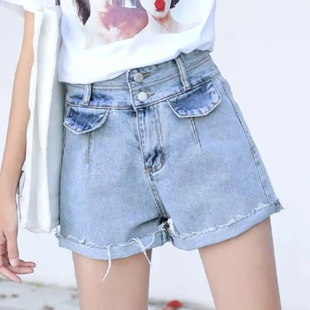 Fashion New high waist jeans shorts, women shorts denim pants jeans blue jean femme Free shipping Y2018 
Fashion New high waist jeans shorts, women shorts denim pants jeans blue jean femme Free shipping Y2018