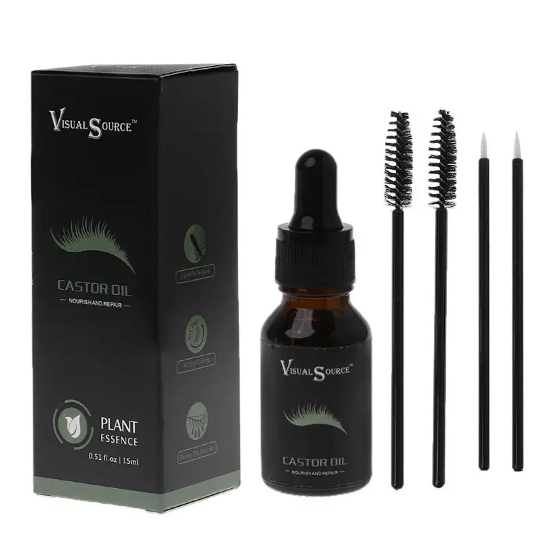 

15ml Natural Castor Oil Eyelashes Eyebrow Hair Re-growing Enhancer Boost Growth Serum Essential Oil And Lashes Brush