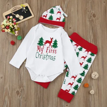 Christmas Newborn Kids Baby Girls Boys Outfits Clothes 3Pcs Romper+Pants+Hat Set
Christmas Newborn Kids Baby Girls Boys Outfits Clothes 3Pcs Romper+Pants+Hat Set
